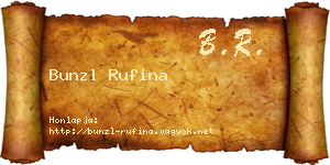 Bunzl Rufina névjegykártya